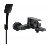 Mexen Lynx R62 bathtub faucet with shower set, black - 74593R62-70
