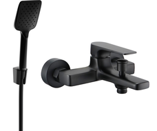 Mexen Lynx R62 bath mixer with shower set, black - 74593R62-70