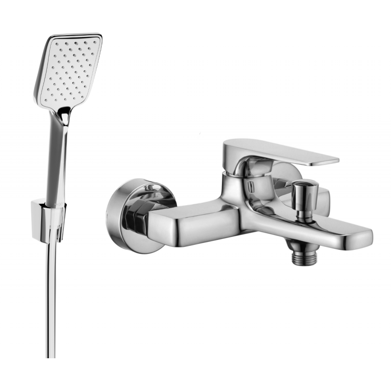 Mexen Lynx R62 bathtub faucet with shower set, chrome - 74593R62-00