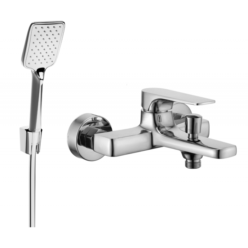 Mexen Lynx R62 bathtub mixer tap with shower head, Chrome - 74593R62-00