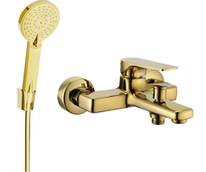 Mexen Lynx R40 bathtub mixer tap with shower head, Gold - 74593R40-50