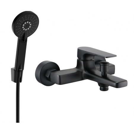 Mexen Lynx R40 bathtub mixer tap with shower head, Black - 74593R40-70