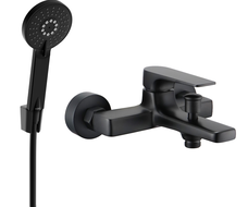 Mexen Lynx R40 bath mixer with shower set, black - 74593R40-70