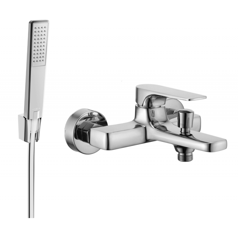 Mexen Lynx R72 bathtub mixer tap with shower head, Chrome - 74593R72-00