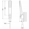 Mexen Lynx R72 bathtub mixer tap with shower head, Black - 74593R72-70