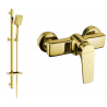 Mexen Lynx DQ62 shower mixer tap with shower head, Gold - 74594DQ62-50