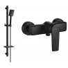 Mexen Lynx DQ62 shower mixer tap with shower head, Black - 74594DQ62-70