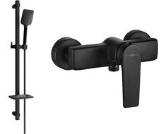 Mexen Lynx DQ62 shower mixer tap with shower head, Black - 74594DQ62-70
