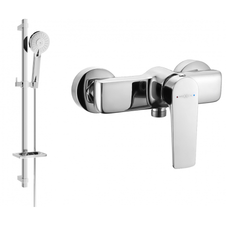 Mexen Lynx DQ40 shower mixer tap with shower head, Chrome - 74594DQ40-00