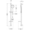 Mexen Lynx DQ40 shower faucet with shower set, gold - 74594DQ40-50