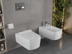 Mexen York Rimless WC Bowl with Slim Soft-Close Seat, Duroplast, Glossy White - 30114000