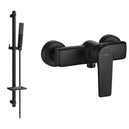 Mexen Lynx DQ72 shower faucet with shower set, black - 74594DQ72-70