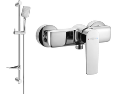 Mexen Lynx DF62 shower mixer tap with shower head, Chrome - 74594DF62-00
