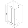 Mexen Lima 110 x 70 cm Foldable Shower Enclosure, Transparent, Black - 856-110-070-70-00