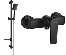 Mexen Lynx DF62 shower mixer with shower set, black - 74594DF62-70