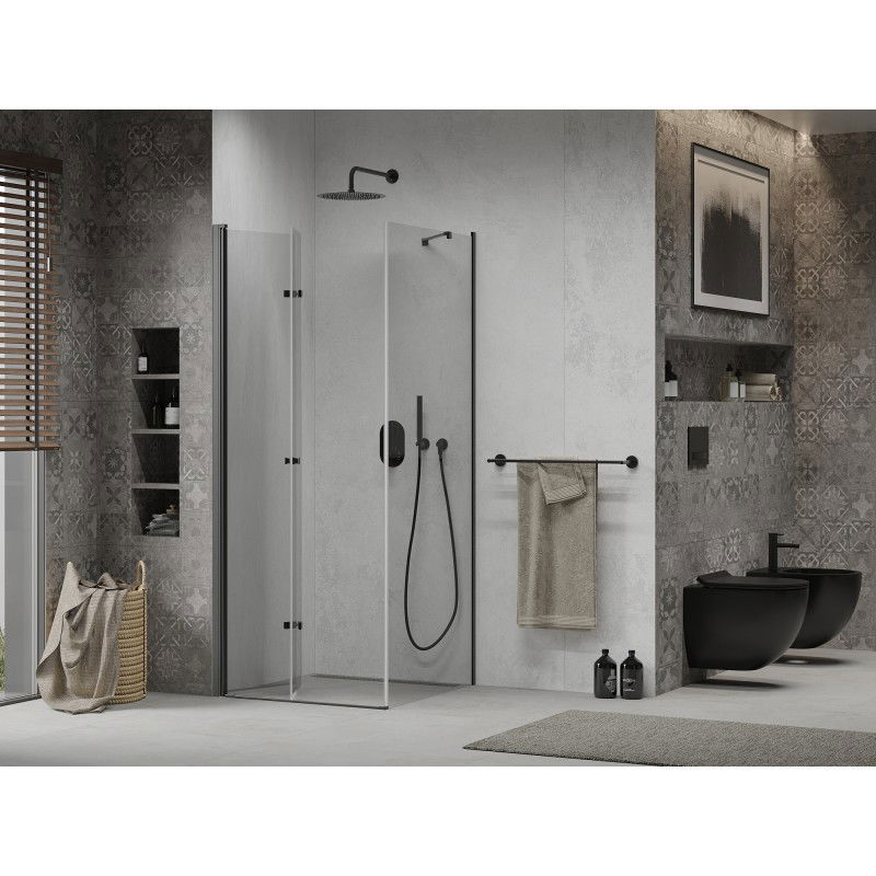 Mexen Lima folding shower cabin 110 x 110 cm, transparent, black - 856-110-110-70-00