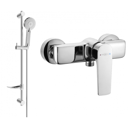 Mexen Lynx DF40 shower mixer with shower set, chrome - 74594DF40-00