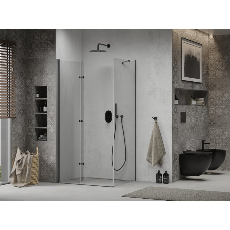 Mexen Lima foldable shower cabin 120 x 70 cm, transparent, black - 856-120-070-70-00