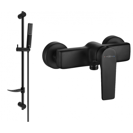 Mexen Lynx DF72 shower mixer tap with shower head, Black - 74594DF72-70