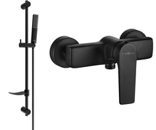 Mexen Lynx DF72 shower mixer tap with shower head, Black - 74594DF72-70