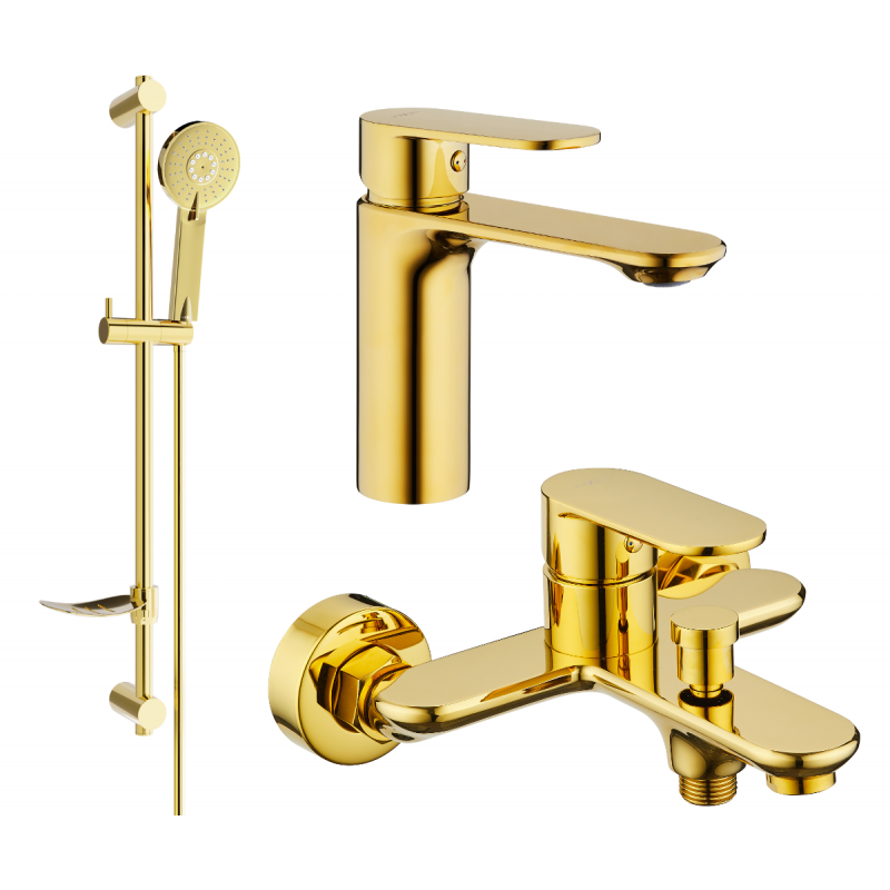Mexen Milo DF40 bathtub set, Gold - 71303DF40-50