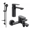 Mexen Milo DF40 bathtub set, Black - 71303DF40-70