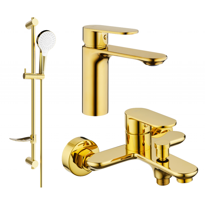 Mexen Milo DF05 bathtub set, Gold - 71303DF05-50