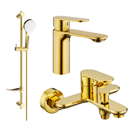 Mexen Milo DF05 bathtub set, Gold - 71303DF05-50