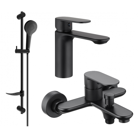 Mexen Milo DF05 bathtub set, Black - 71303DF05-70