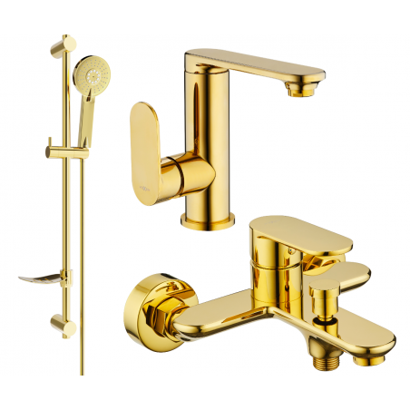 Mexen Milo DF40 bath set, gold - 713053DF40-50