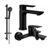 Mexen Alfa DQ40 bathtub set, Black - 745703DQ40-70