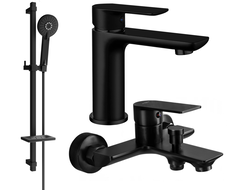 Mexen Alfa DQ40 Bath Set, Black - 745703DQ40-70