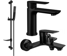 Mexen Alfa DF72 Bath Set, Black - 745703DF72-70