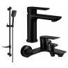 Mexen Alfa DF62 bathtub set, Black - 745703DF62-70
