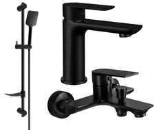 Mexen Alfa DF62 bathtub set, Black - 745703DF62-70