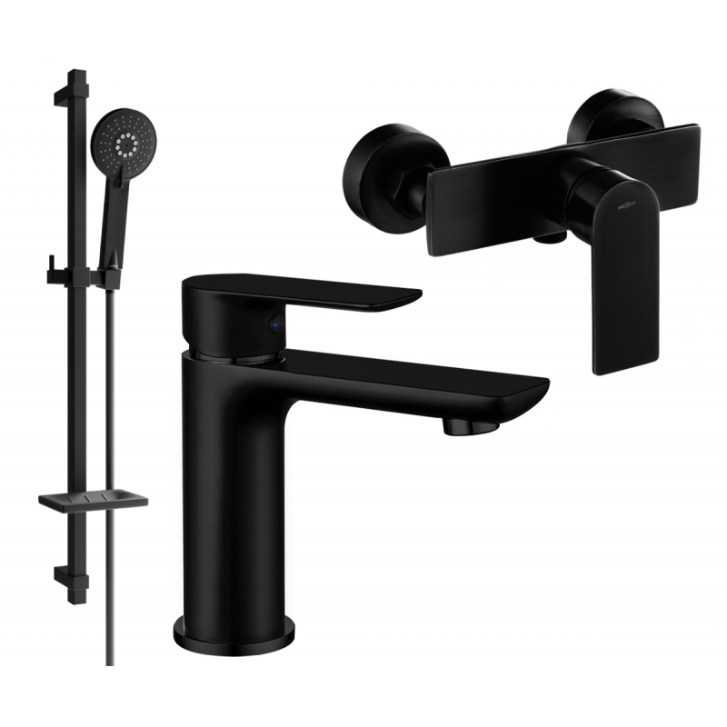 Mexen Alfa DQ40 shower set, Black - 745704DQ40-70