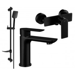 Mexen Alfa DF62 shower set, Black - 745704DF62-70