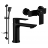 Mexen Alfa DF62 shower set, Black - 745704DF62-70