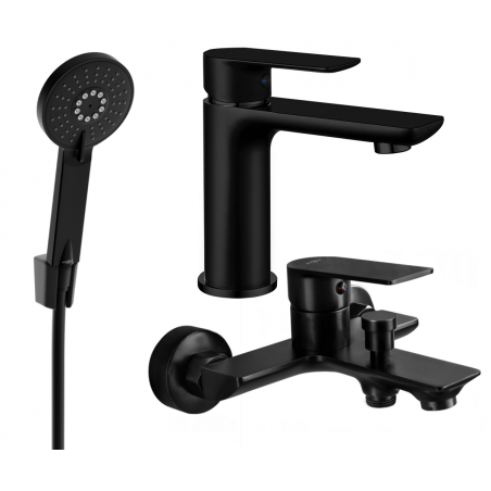 Mexen Alfa R40 bathtub set, Black - 745703R40-70