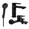 Mexen Alfa R40 bath set, black - 745703R40-70