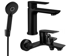 Mexen Alfa R40 bath set, black - 745703R40-70