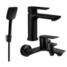 Mexen Alfa R62 bath set, black - 745703R62-70