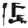 Mexen Alfa R62 bathtub set, Black - 745703R62-70