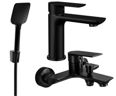 Mexen Alfa R62 bathtub set, Black - 745703R62-70