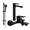 Mexen Alfa DQ40 bathtub set, Black - 745713DQ40-70