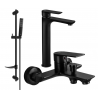 Mexen Alfa DF72 Bath Set, Black - 745713DF72-70