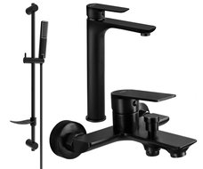 Mexen Alfa DF72 bathtub set, Black - 745713DF72-70