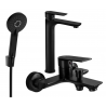 Mexen Alfa R40 bathtub set, Black - 745713R40-70