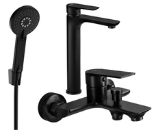 Mexen Alfa R40 bathtub set, Black - 745713R40-70