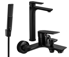 Mexen Alfa R72 bathtub set, Black - 745713R72-70